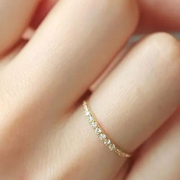 925 diamond simplicity ring sz 6 - Picture 2 of 13